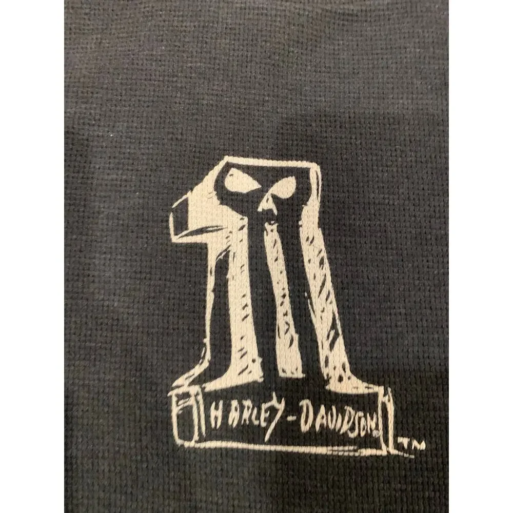 Harley Davidson Thermal L Skull Logo BikerCore Grunge‎ Streetwear